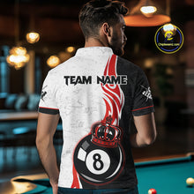 Load image into Gallery viewer, Personalized 8 Ball Pool Crown Billiard Shirt For Men Custom Pool Jersey Billiard Team Shirt |Red TDM4180