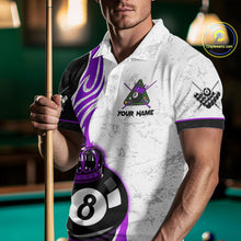 Load image into Gallery viewer, 8 Ball Pool Crown Billiard Shirt For Men Custom Pool Jersey Billiard Team Shirt |Purple TDM4181