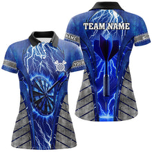 Load image into Gallery viewer, Personalized Blue Dartboard Thunder Lightning Darts Shirts For Women, Team League Darts Jerseys TDM2215
