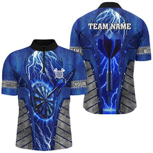 Load image into Gallery viewer, Personalized Blue Dartboard Thunder Lightning Darts Shirts For Men, Team League Darts Jerseys TDM2215