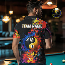 Load image into Gallery viewer, Colorful Billiard Jersey For Men Custom Funny Yin-Yang 8&amp;9 Ball Pool Team Shirts Polo &amp; 1/4 Zip TDM4574