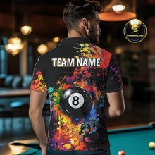 Load image into Gallery viewer, Colorful Billiard Jersey Polo &amp; 1/4 Zip For Men Custom Funny 8 Ball Pool Billiard Team Jersey TDM4575