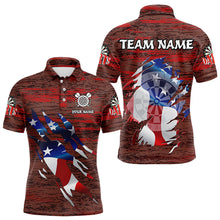 Load image into Gallery viewer, Personalized Red Grunge American Flag Darts Shirts For Men Custom Patriotic Darts Team Jerseys TDM3214