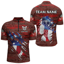 Load image into Gallery viewer, Personalized Red Grunge American Flag Darts Shirts For Men Custom Patriotic Darts Team Jerseys TDM3214