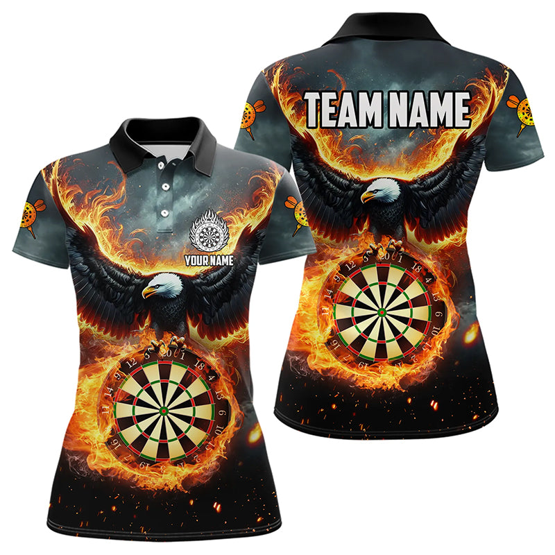 Personalized Fire Flame Dartboard Eagle 3D Dart Shirts For Women Darts League Team Shirt Dart Jerseys TDM3219