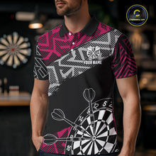 Load image into Gallery viewer, Custom Darts Shirts For Men Personalized Zig-Zag Pattern Dart Jersey, Cool Darts Team Shirts|Pink TDM5453