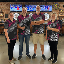 Load image into Gallery viewer, Custom Darts Shirts For Men Personalized Zig-Zag Pattern Dart Jersey, Cool Darts Team Shirts|Pink TDM5453