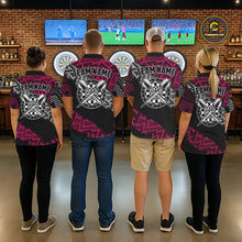 Load image into Gallery viewer, Custom Darts Shirts For Men Personalized Zig-Zag Pattern Dart Jersey, Cool Darts Team Shirts|Pink TDM5453