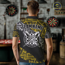 Load image into Gallery viewer, Custom Darts Shirt For Men Personalized Zig-Zag Pattern Dart Jersey, Cool Dart Team Shirts|Yellow TDM5454