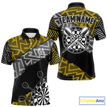 Load image into Gallery viewer, Custom Darts Shirt For Men Personalized Zig-Zag Pattern Dart Jersey, Cool Dart Team Shirts|Yellow TDM5454