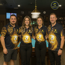 Load image into Gallery viewer, Personalized Lightning 9 Ball Billiard Shirt For Women, 9 Ball Pool Team Jersey Polo &amp; 1/4 Zip TDM5924
