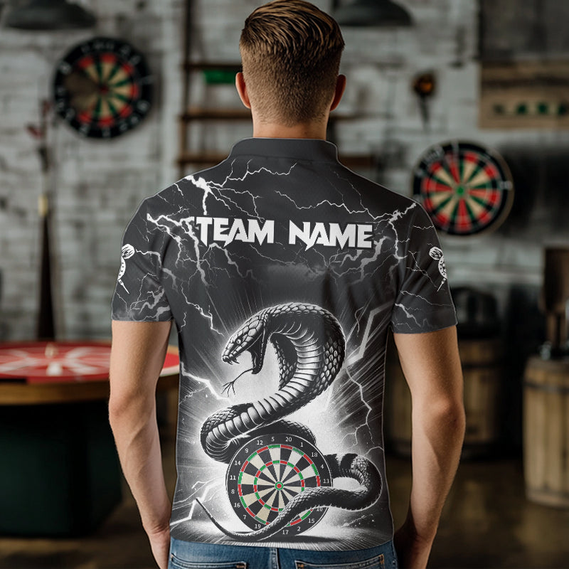 White And Black 3D Thunder Lightning Custom Cobra Snake Men Dart Shirt Jersey Best Dart Team Shirt TDM3721