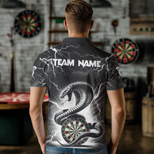 Load image into Gallery viewer, White And Black 3D Thunder Lightning Custom Cobra Snake Men Dart Shirt Jersey Best Dart Team Shirt TDM3721
