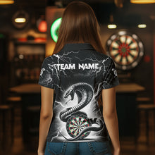 Load image into Gallery viewer, White And Black 3D Thunder Lightning Custom Cobra Snake Women Dart Shirt Jersey Best Dart Team Shirt TDM3721