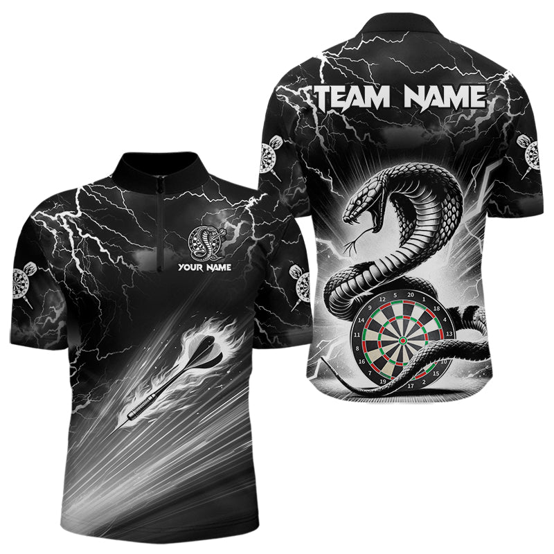White And Black 3D Thunder Lightning Custom Cobra Snake Men Dart Shirt Jersey Best Dart Team Shirt TDM3721