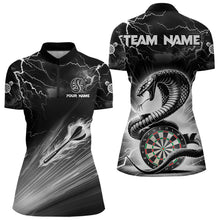 Load image into Gallery viewer, White And Black 3D Thunder Lightning Custom Cobra Snake Women Dart Shirt Jersey Best Dart Team Shirt TDM3721