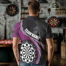 Load image into Gallery viewer, Custom Black And Purple Tribal Darts Shirts For Men | Team Polo &amp; Quarter Zip Darts Jerseys TDM3991