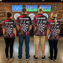 Load image into Gallery viewer, Personalized Red Geometric Grunge Darts Shirt For Men Custom Darts Team Jersey Polo &amp; 1/4 Zip TDM6508