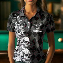 Load image into Gallery viewer, Billiard Skull It Worked In My Head Custom Argyle Pattern Women Billiard Shirts, Pool Team Jerseys TDM1811