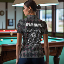 Load image into Gallery viewer, Billiard Skull It Worked In My Head Custom Argyle Pattern Women Billiard Shirts, Pool Team Jerseys TDM1811