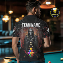 Load image into Gallery viewer, Personalized 9 Ball Tribal Billiard Shirts For Men Custom Grim Reaper 9 Ball Pool Team Jerseys TDM4184