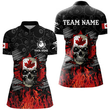 Load image into Gallery viewer, Retro Skull Canadian Flag Patriotic Custom Billiard Shirts For Women, 8 Ball Pattern Billiard Jerseys TDM2227