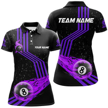 Load image into Gallery viewer, Personalized Ball 8 Fire Racing Road Billiard Jersey For Women Best Billiards Shirts For Team |Purple TDM2488