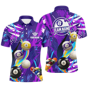 Personalized Purple Billiard Balls Polo Shirts For Men Custom Colorful Billiard Jerseys Shirts TDM0563