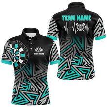 Load image into Gallery viewer, Personalized Darts Heartbeat Zig-Zag Pattern Custom Dart Shirts For Men, Dart Jerseys | Turquoise TDM3229