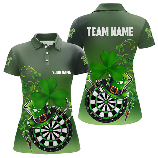 Green Luckiest Shamrock 3D Dartboard Women Dart Shirts Custom St Patrick Day Dart Shirts Team Jerseys TDM3570