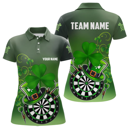 Green Luckiest Shamrock 3D Dartboard Women Dart Shirts Custom St Patrick Day Dart Shirts Team Jerseys TDM3570
