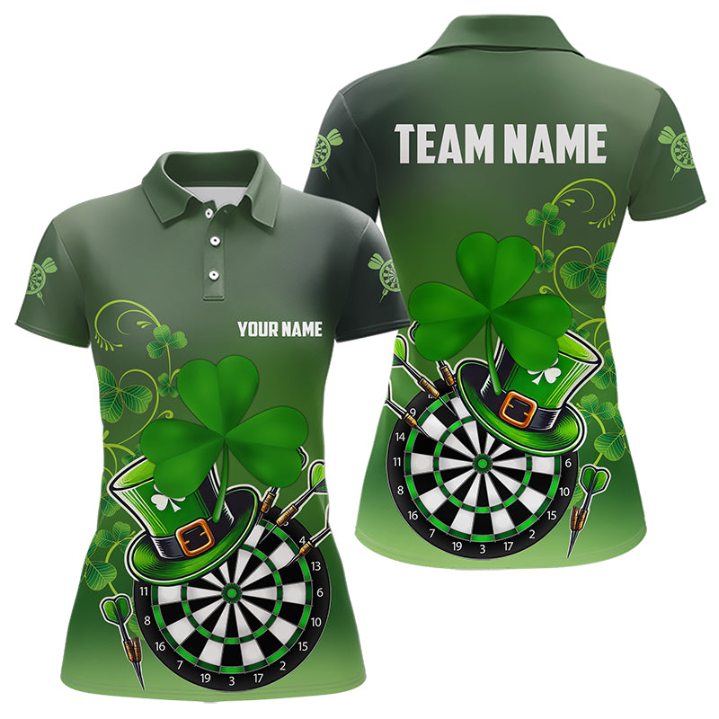 Green Luckiest Shamrock 3D Dartboard Women Dart Shirts Custom St Patrick Day Dart Shirts Team Jerseys TDM3570