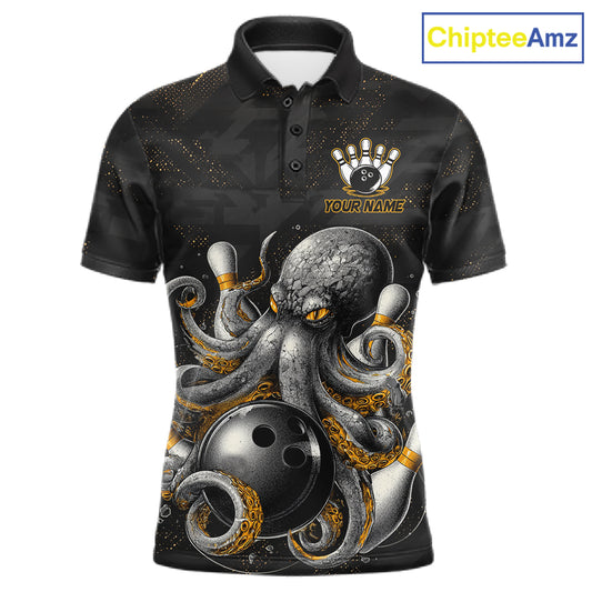Personalized Funny Octopus Bowling Jersey For Men Custom Bowling Team Shirts Polo & Quarter Zip TDM6518