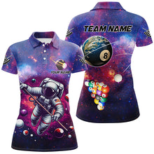 Load image into Gallery viewer, Blue And Purple Galaxy Astronaut Billiard Balls Jerseys For Women Custom 3D Funny Billiard Shirts TDM2024