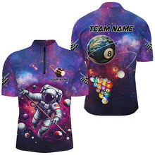 Load image into Gallery viewer, Blue And Purple Galaxy Astronaut Billiard Balls Jerseys For Men Custom 3D Funny Billiard Shirts TDM2024