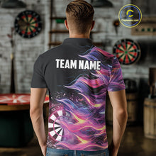 Load image into Gallery viewer, Funny Pink Flame Dart Shirt With Pocket Option For Men Custom Darts Jersey TDM4353
