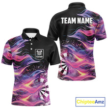 Load image into Gallery viewer, Funny Pink Flame Dart Shirt With Pocket Option For Men Custom Darts Jersey TDM4353