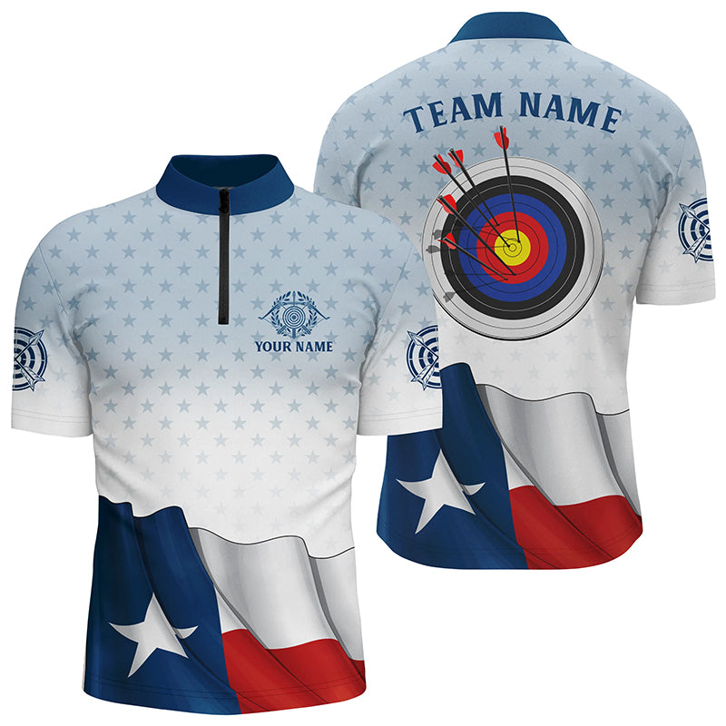 Personalized Texas Flag Archery Men Quarter-Zip Shirts Custom Texas Flag Shirt For Patriot TDM0581