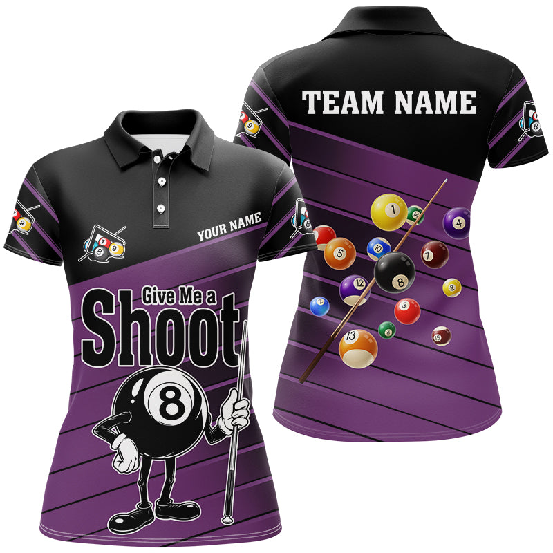 Personalized Purple Give Me A Shoot Billiard Shirts For Women, Funny Saying Billiard Jerseys TDM2989