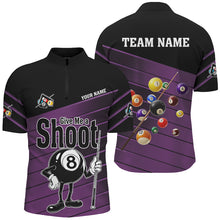 Load image into Gallery viewer, Personalized Purple Give Me A Shoot Billiard Shirts For Men, Funny Saying Billiard Jerseys TDM2989