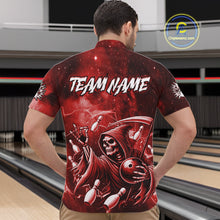 Load image into Gallery viewer, Funny Red Grim Reaper Galaxy Bowling Shirt For Men Custom Bowling Team Jersey Polo &amp; 1/4 Zip TDM6078