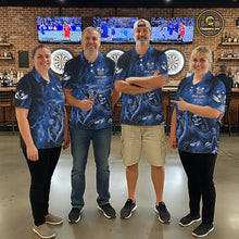 Load image into Gallery viewer, Blue Grim Reaper Galaxy Dart Shirt For Men Custom Darts Jersey Pocket Option TDM6082
