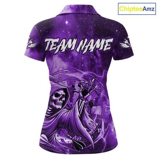 Purple Grim Reaper Dart Shirt With Pocket Option For Women Custom Darts Jersey TDM6083