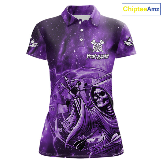 Purple Grim Reaper Dart Shirt With Pocket Option For Women Custom Darts Jersey TDM6083
