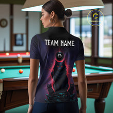 Load image into Gallery viewer, Personalized Billiard Cats Lightning 8 Ball Pool Shirt For Women, Billiard Team Jersey Polo &amp; 1/4 Zip TDM6344