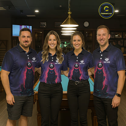 Personalized Billiard Cats Lightning 8 Ball Pool Shirt For Men, Billiard Team Jersey Polo & 1/4 Zip TDM6344