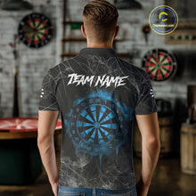 Load image into Gallery viewer, Black And Blue Grim Reaper Smoke Funny Dart Shirts For Men Custom Dart Jerseys, Darts Clothing TDM4005