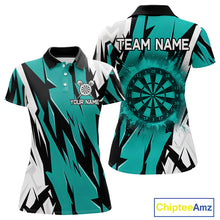 Load image into Gallery viewer, Turquoise Darts Jerseys For Women Custom Darts Team Shirts Polo &amp; Quarter Zip, Darts Clothing TDM4008