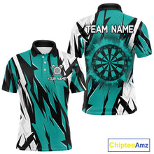 Load image into Gallery viewer, Turquoise Darts Jerseys For Men Custom Darts Team Shirts Polo &amp; Quarter Zip, Darts Clothing TDM4008