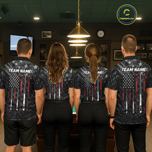 Load image into Gallery viewer, Custom Black US Flag Billiard Shirt For Men Custom Patriotic Billiard Team Jersey Polo &amp; 1/4 Zip TDM6530